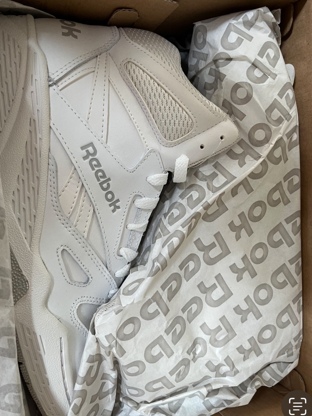 Reebok White Leather High-Top Sneakers - Picture 3 of 3